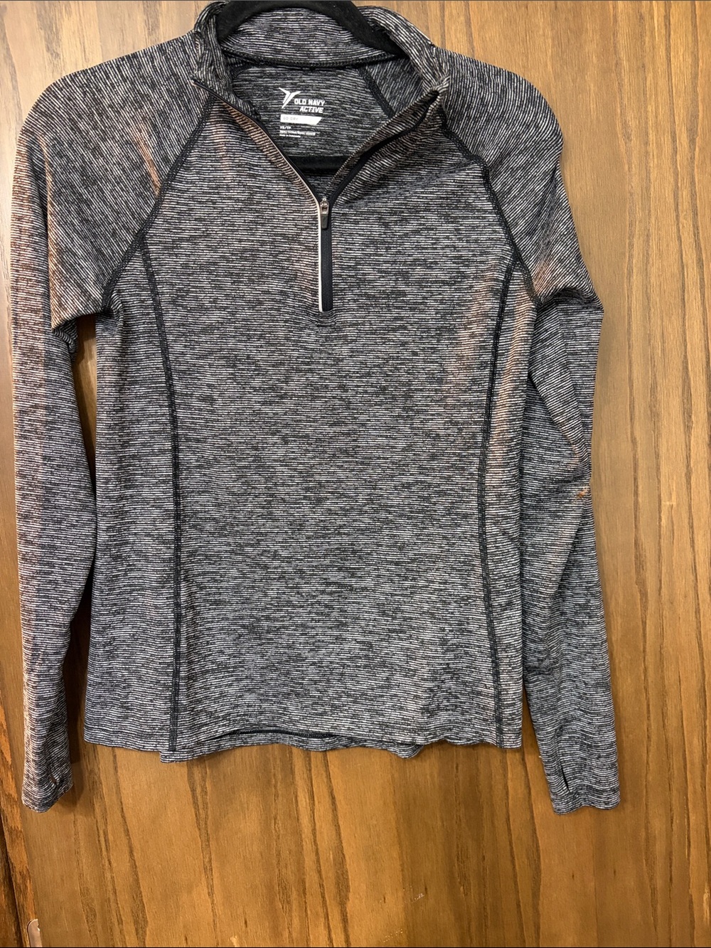 Old Navy Gray Marled Half-Zip Athletic Pullover